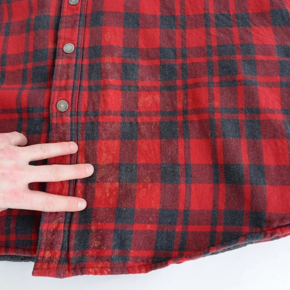 Wind River Red &  Grey Checker Print Button Up Sherpa Like Lined Shacket 3XL - Picture 7 of 12